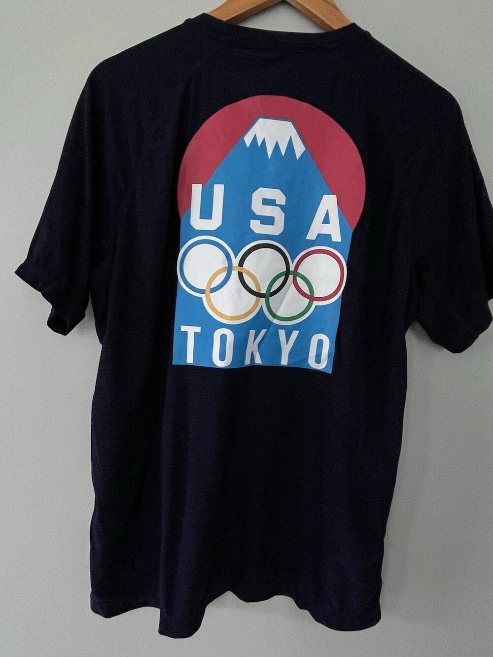 USA Olympic Team Apparel Tokyo 2020 T-Shirt Mens Large Blue Performance Stretch